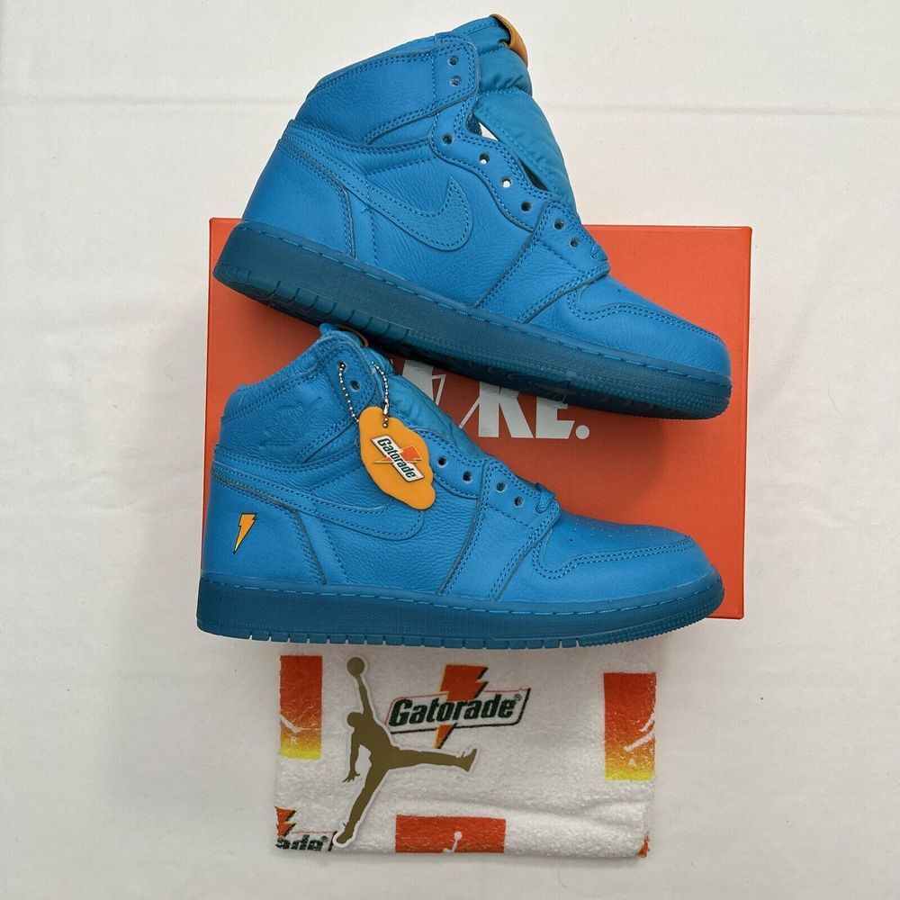 Size 6.5 - Air Jordan 1 Retro OG G8RD High Blue‎ Lagoon SKU #2961 - Picture 6 of 9